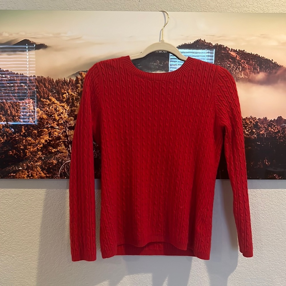 Lands’ End 100% Cashmere Sweater Red Small (6-8)